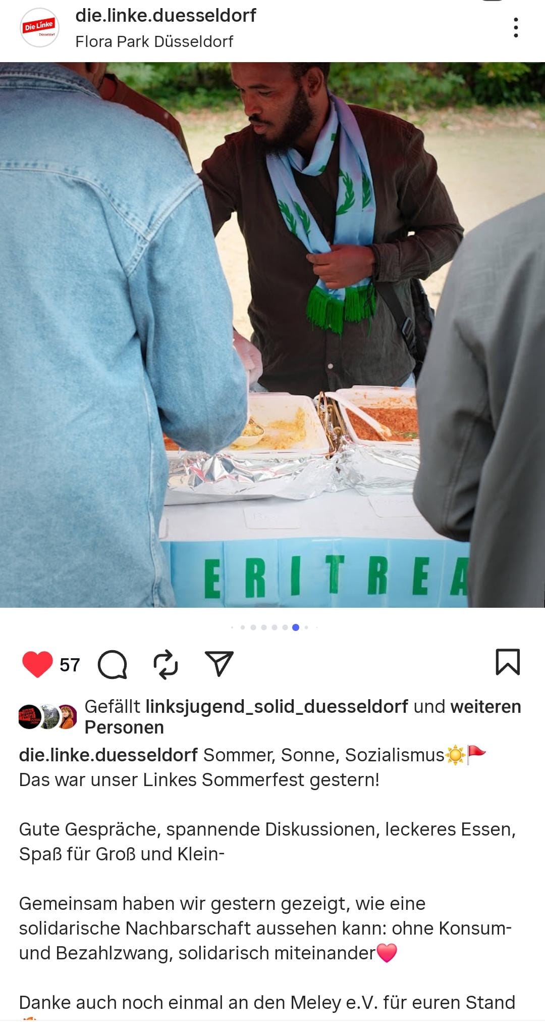 Eritreisches Essen bei einem Community-Event
